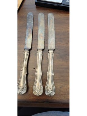 Antique English Sterling Silver Dinner Knives.